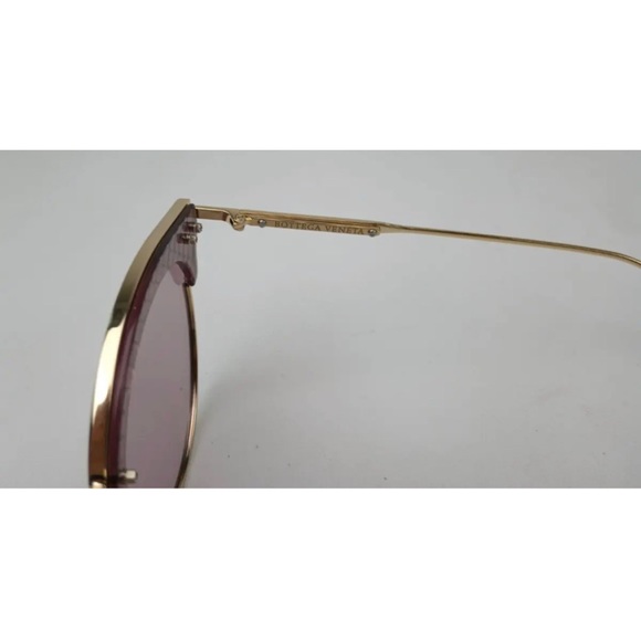 Bottega Veneta Unisex-Adult Cat-Eye Gold Gold Pink Sunglasses NWOT - Picture 6 of 8
